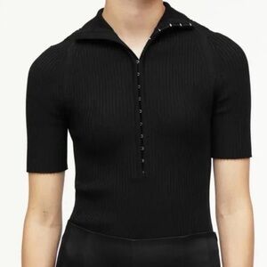 Zara x NARCISO RODRIGUEZ limited collection ribbed black polo size S